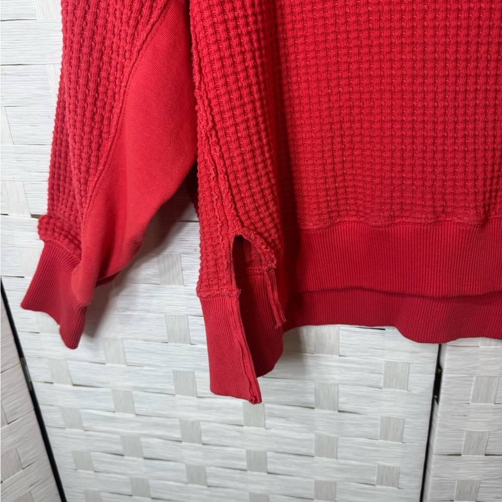 American Eagle Outfitters Women's Oversized Big Hug Waffle Crew Neck Sweatshirt - Picture 5 of 12